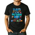 Dad Of The Birthday Boy Aquarium Sea Animals Matching Men's Casual T-Shirt Black