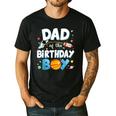 Dad Of The Birthday Boy Astronaut Family Space Planets Men's Casual T-Shirt Black