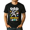Dad Of The Birthday Boy Astronaut Outer Space Birthday Men's Casual T-Shirt Black