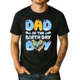 Dad Of The Birthday Boy Blue Dog Family Matching Men's Casual T-Shirt Black