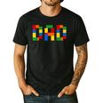 Dad Of The Birthday Boy Building Blocks Bricks Builder Men's Casual T-Shirt Black
