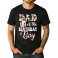 Dad Of The Birthday Boy Cow Farm 1St Birthday Boy Men's Casual T-Shirt Black