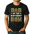 Dad Of The Birthday Boy Gamer Pixel Birthday Party Matching Men's Casual T-Shirt Black