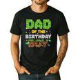 Dad Of The Birthday Boy Pixel Gamer Party Matching Family Men's Casual T-Shirt Black