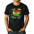 Dad Of The Birthday Boy Shirt Father Superhero Comic Party Men's Casual T-Shirt Black
