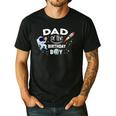 Dad Of The Birthday Boy Space Astronaut Birthday Family Men's Casual T-Shirt Black