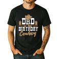 Dad Of The Birthday Cowboy Themed Birthday Boy Rodeo Cowboy Men's Casual T-Shirt Black