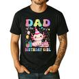 Dad Of The Birthday Girl Axolotl Bday Party Family Men's Casual T-Shirt Black
