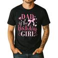 Dad Of The Birthday Girl Bow Cute Pink Matching Family Party Men's Casual T-Shirt Black