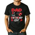 Dad Of The Birthday Girl Family Ladybug Birthday Men's Casual T-Shirt Black