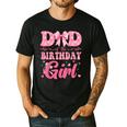 Dad Of The Birthday Girl Family Pink Coquette Bow Men's Casual T-Shirt Black Dad Of The Birthday Girl Family Pink Coquette Bow Men's Casual T-Shirt Black