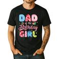 Dad Of The Birthday Girl Family Summer Beach Birthday Party Men's Casual T-Shirt Black
