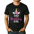 Dad Of The Birthday Girl Matching Family Unicorn Party Men's Casual T-Shirt Black Dad Of The Birthday Girl Matching Family Unicorn Party Men's Casual T-Shirt Black