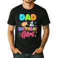 Dad Of The Birthday Girl Painting Art Birthday Girl Family Men's Casual T-Shirt Black