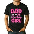 Dad Of The Birthday Girl Pink Bow Birthday Girl Family Men's Casual T-Shirt Black
