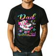 Dad Of The Birthday Girl Rolling Skate Family Matching Men's Casual T-Shirt Black