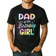 Dad Of The Birthday Girl Tie Dye Girl Bday Party Men's Casual T-Shirt Black