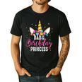Dad Of The Birthday Princess Father Unicorn Birthday Men's Casual T-Shirt Black
