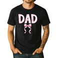 Dad Birthday Squad Matching Coquette Bow Family Party Men's Casual T-Shirt Black