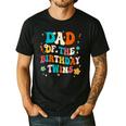 Dad Of The Birthday Twins Boys Girls Party Retro Bday Men's Casual T-Shirt Black