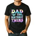 Dad Of The Birthday Twins Girls Kids Party Retro Bday Men's Casual T-Shirt Black