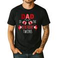 Dad Of The Birthday Twins Ladybug Birthday Family Matching Men's Casual T-Shirt Black