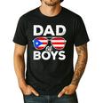Dad Of Boys Fathers Day Retro Puerto Rico Flag Boricua Dad Men's Casual T-Shirt Black