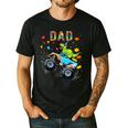 Dad Building Blocks Monster Truck Dinosaur Birthday Men's Casual T-Shirt Black