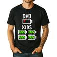 Dad Of Four Low Battery Father Of 4 Kids Dad Men's Casual T-Shirt Black