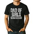 Dad Of Girls Outnumbered Shirt Men Daddy Fathers Day Men's Casual T-Shirt Black