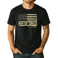 Dad Of Girls Outnumbered US Flag Father's Day Daughter Dad Men's Casual T-Shirt Black