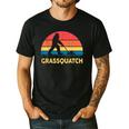 Dad Lawn Mowing Grassquatch Bigfoot Mower Garden Men's Casual T-Shirt Black