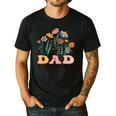 Dad Of The Little Wildflower Birthday Party Baby Shower Men's Casual T-Shirt Black