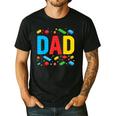 Dad Master Builder Building Bricks Blocks Family Fathers Day Men's Casual T-Shirt Black