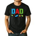 Dad Master Builder Building Bricks Blocks Family Set Parents Small Men's Casual T-Shirt Black