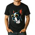 Dad Mom Cool Dog Sunglasses Boston Terrier Men's Casual T-Shirt Black Dad Mom Cool Dog Sunglasses Boston Terrier Men's Casual T-Shirt Black