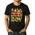 Dad And Mom Dada Birthday Boy Building Bricks Family Party Men's Casual T-Shirt Black