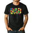 Dad Parent Brick Master Builder Building Blocks Set Family T Men's Casual T-Shirt Black