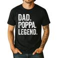 Dad Poppa Legend Vintage Distressed Bold Poppa Graphic Men's Casual T-Shirt Black