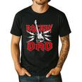 Dad Rockin One Birthday Family Matching Rock Guitar Men's Casual T-Shirt Black