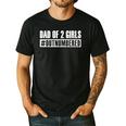 Dad Shirt Dad Of 2 Girls Outnumbered For Men Awesome Men's Casual T-Shirt Black