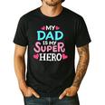 My Dad Is My Superhero Best Dad Father's Day Cool Kids Men's Casual T-Shirt Black