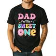 Dad Of The Sweet One 1st Birthday Donut Bday Party Men's Casual T-Shirt Black Dad Of The Sweet One 1st Birthday Donut Bday Party Men's Casual T-Shirt Black