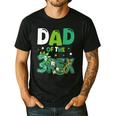 Dad Of The Three Rex Birthday Dinosaur Family Matching Men's Casual T-Shirt Black
