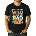 Dad Of The Wild Two Zoo 2nd Birthday Safari Jungle Animal Men's Casual T-Shirt Black Dad Of The Wild Two Zoo 2nd Birthday Safari Jungle Animal Men's Casual T-Shirt Black