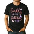Daddy Of The Birthday Girl Butterfly Party Matching Family Men's Casual T-Shirt Black