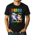 Daddy Of The Birthday Girl Dabbing Princess Unicorn Dad Men's Casual T-Shirt Black