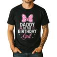 Daddy Of The Birthday Girl Pink Bow Birthday Family Matching Men's Casual T-Shirt Black