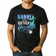 Daddy Of The Birthday Mermaid Family Matching Dad Papa Men's Casual T-Shirt Black