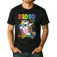 Daddy Of The Birthday Princess Girl Dabbing Unicorn Dad Men's Casual T-Shirt Black